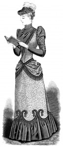 OldDesignShop_VictorianLadyReading1891BW
